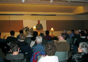 Will Rogers speaks at Alice Turner  Library